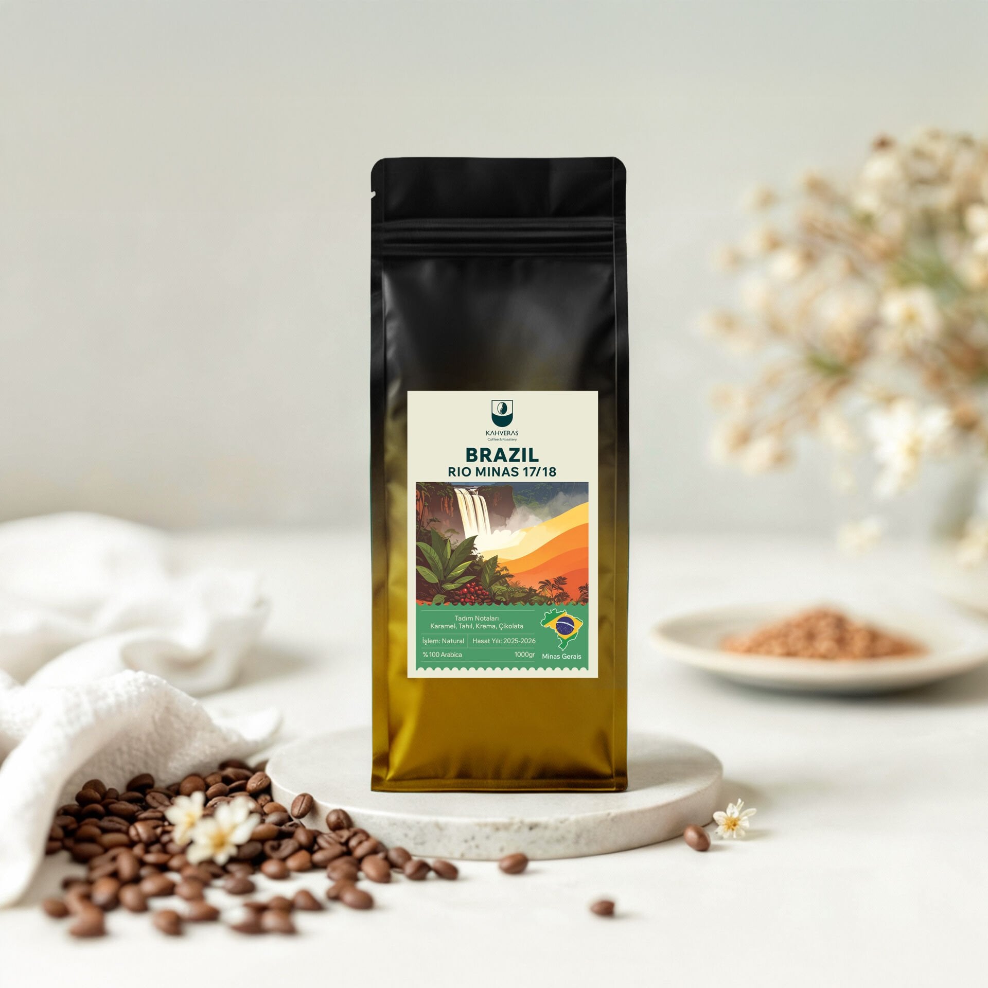 Brazil Rio Çekirdek&Filtre Kahve %100 Arabica Taze Kavrum 1000 gr