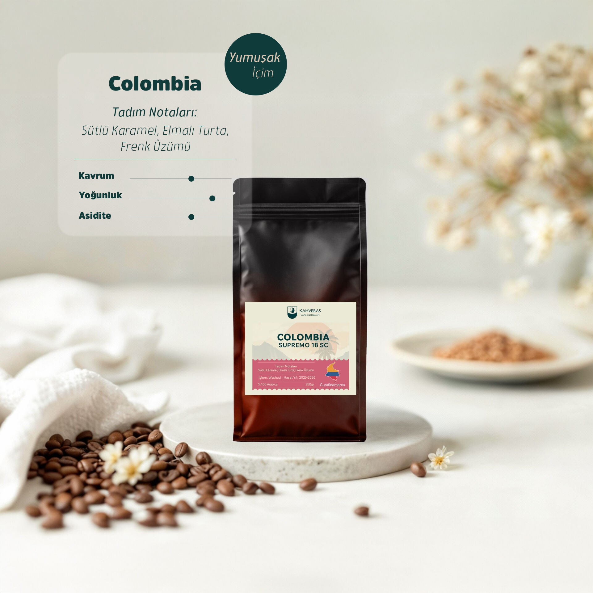 Colombia Çekirdek&Filtre Kahve %100 Arabica Taze Kavrum
