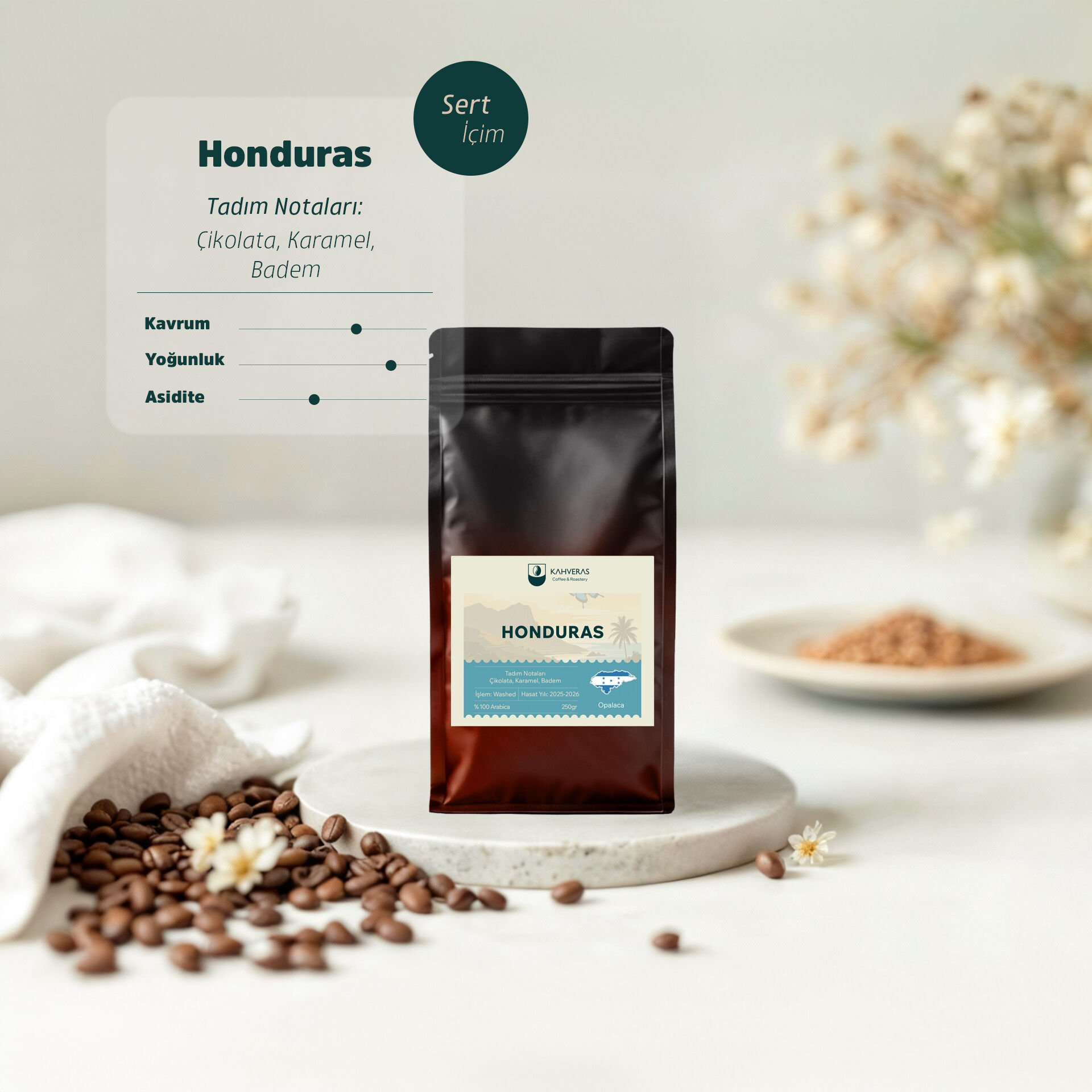 Honduras Çekirdek&Filtre Kahve %100 Arabica Taze Kavrum