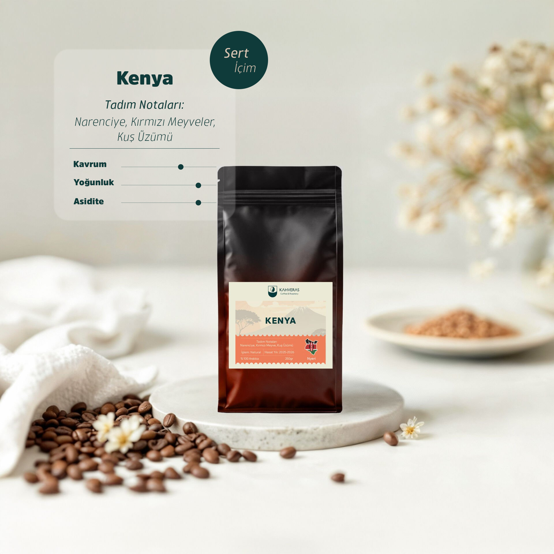 Kenya Çekirdek&Filtre Kahve %100 Arabica Taze Kavrum