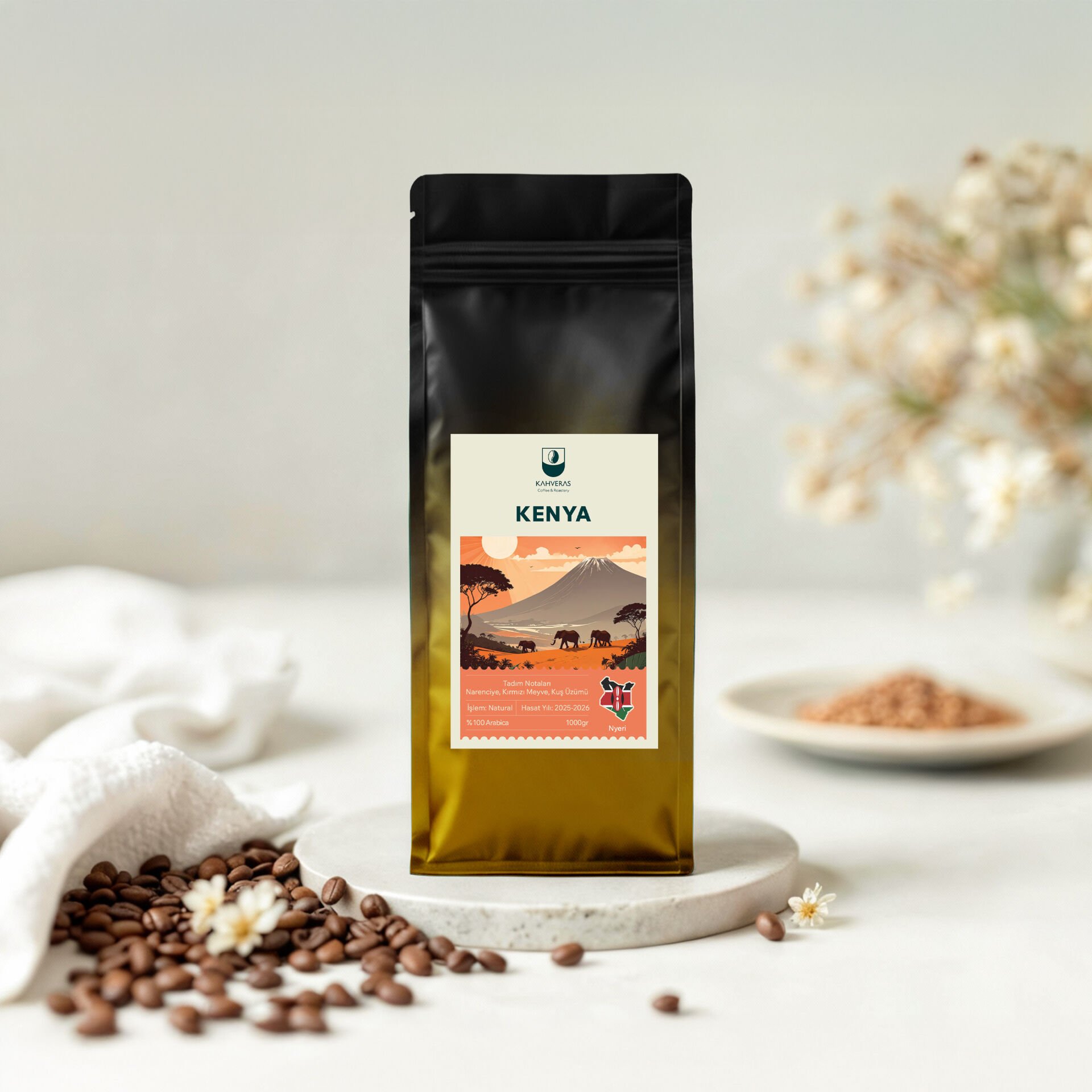 Kenya Çekirdek&Filtre Kahve %100 Arabica Taze Kavrum 1000 gr