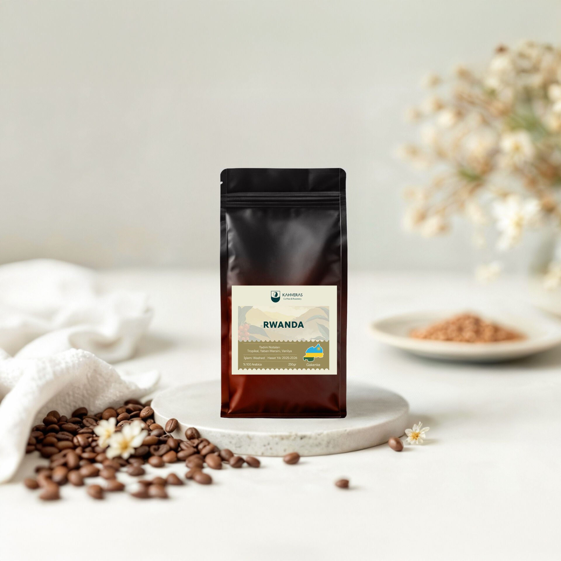 Rwanda Çekirdek&Filtre Kahve %100 Arabica Taze Kavrum 250 gr