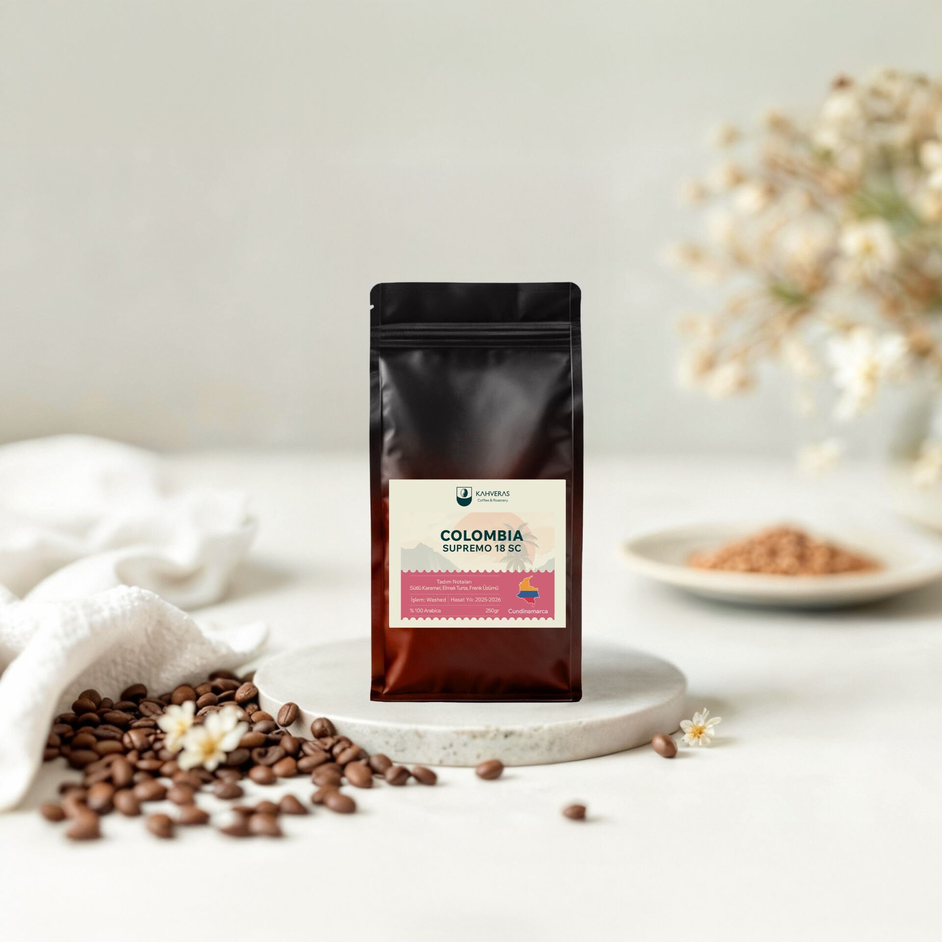 Colombia Çekirdek&Filtre Kahve %100 Arabica Taze Kavrum 250 gr
