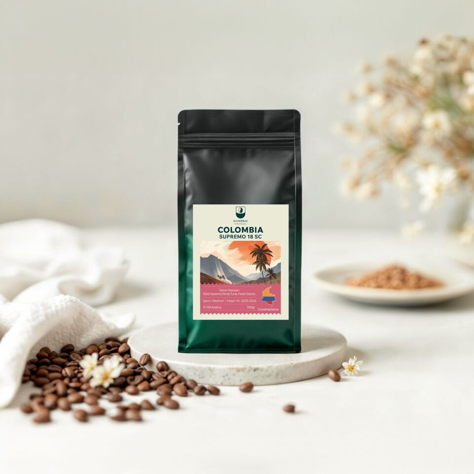 Colombia Çekirdek&Filtre Kahve %100 Arabica Taze Kavrum 500 gr