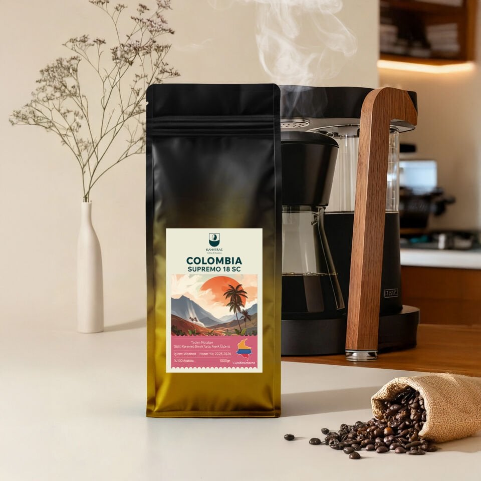 Colombia Çekirdek&Filtre Kahve %100 Arabica Taze Kavrum 1000 gr