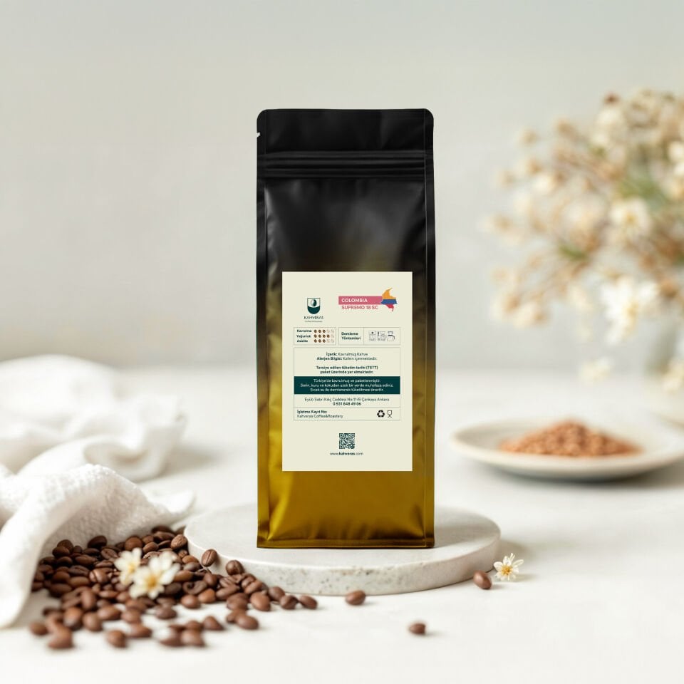 Colombia Çekirdek&Filtre Kahve %100 Arabica Taze Kavrum 1000 gr
