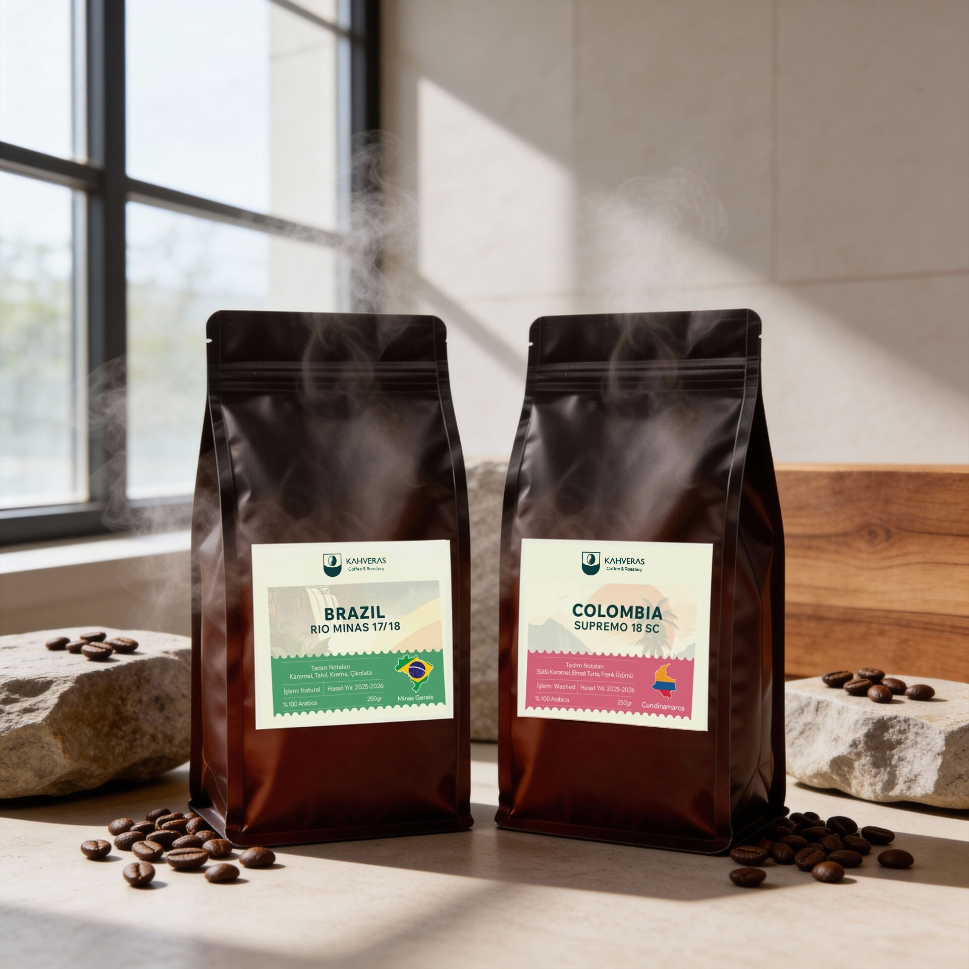 Avantajlı Kahve Set Brazil&Colombia %100 Arabica Taze Kavrum