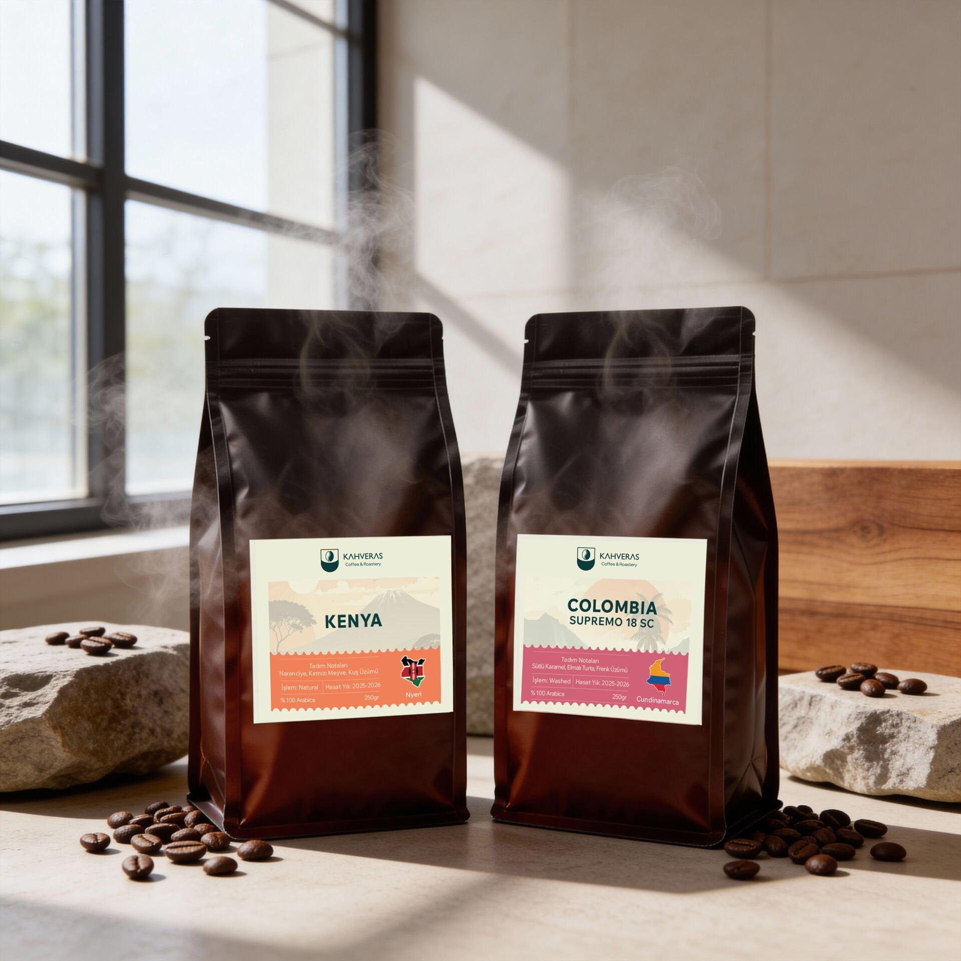Avantajlı Kahve Set Kenya&Colombia %100 Arabica Taze Kavrum