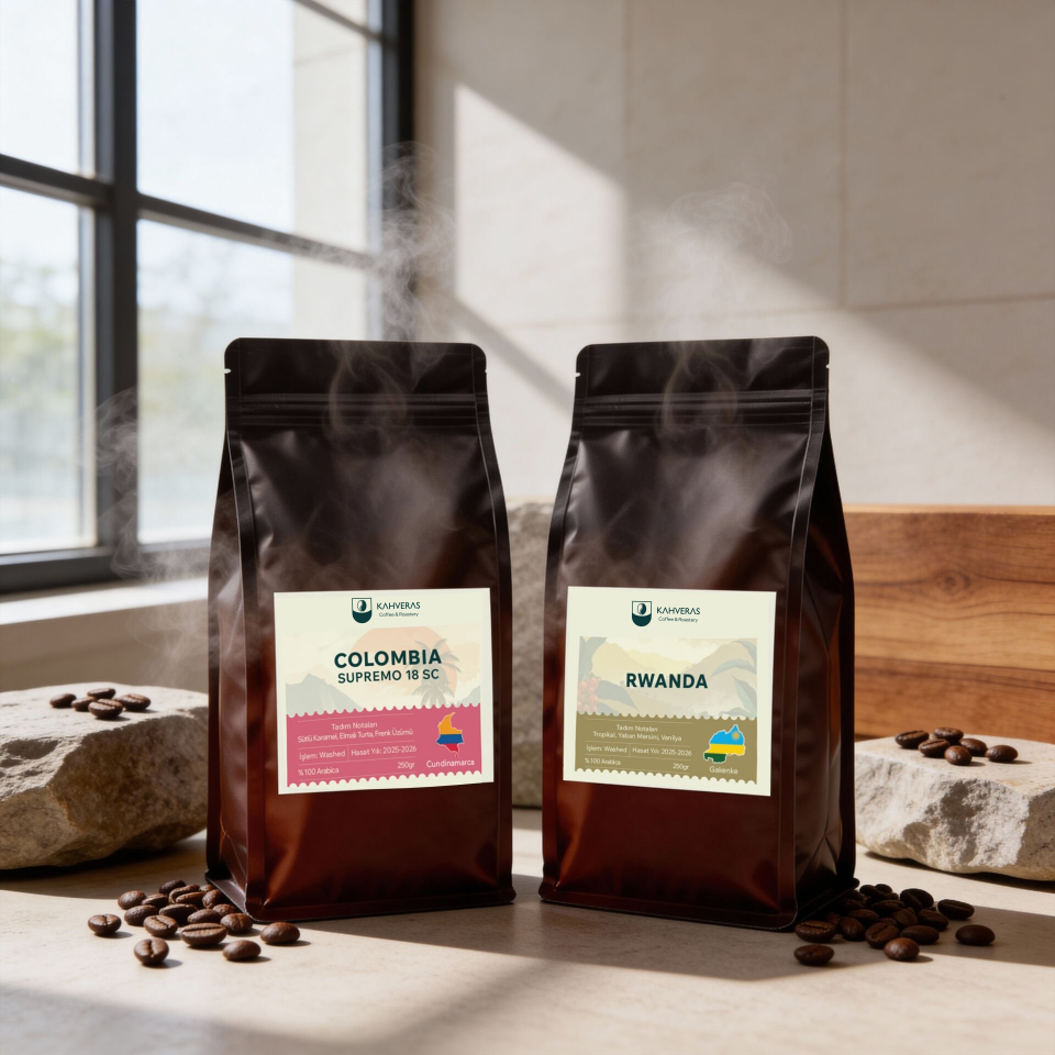 Avantajlı Kahve Set Rwanda&Colombia %100 Arabica Taze Kavrum