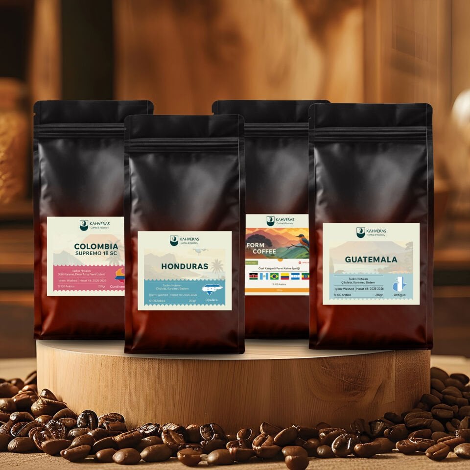 Dünya Kahveleri Seti 4'lü %100 Arabica Öğütme Seçenekli