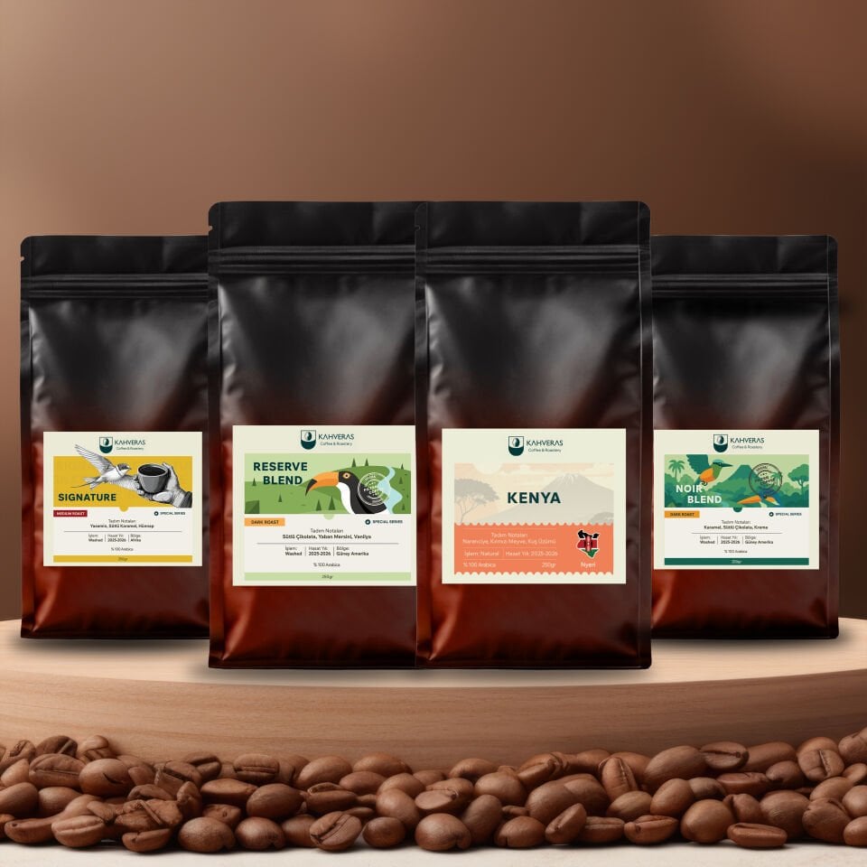 Special Kahve Seti 4'lü Çekirdek&Filtre Kahve %100 Arabica